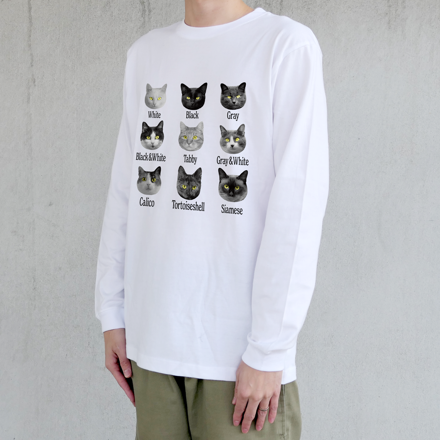 Tシャツ(長袖)"CAT/NEON assemble"